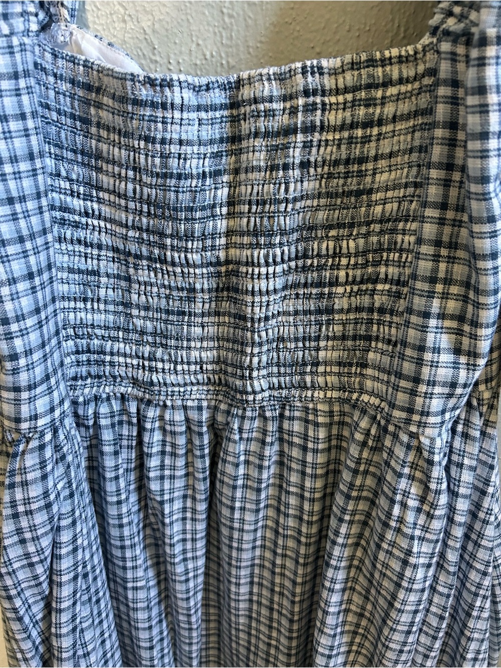 NWT Abercrombie & Fitch Plaid Puff-Sleeve Maxi Dress - Picture 2 of 3